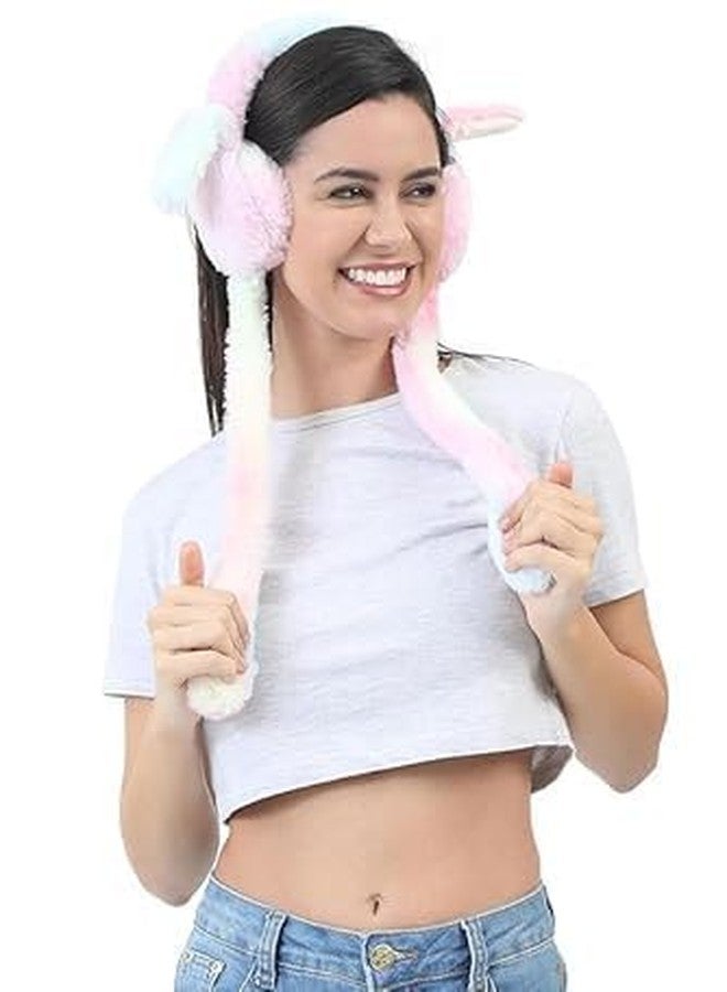 PRITASHA Trending Kids Winter Ear Muffs/Unicorn Rainbow & Rabbit Moving Ear Bunny Warmers with Chu Chu Sound/Soft Plush Hair Cover for Girls, Boys & Adults/Cute Winter Muffler Headband (Multicolor) - Image 4